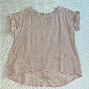 Women's Pink Linen Top